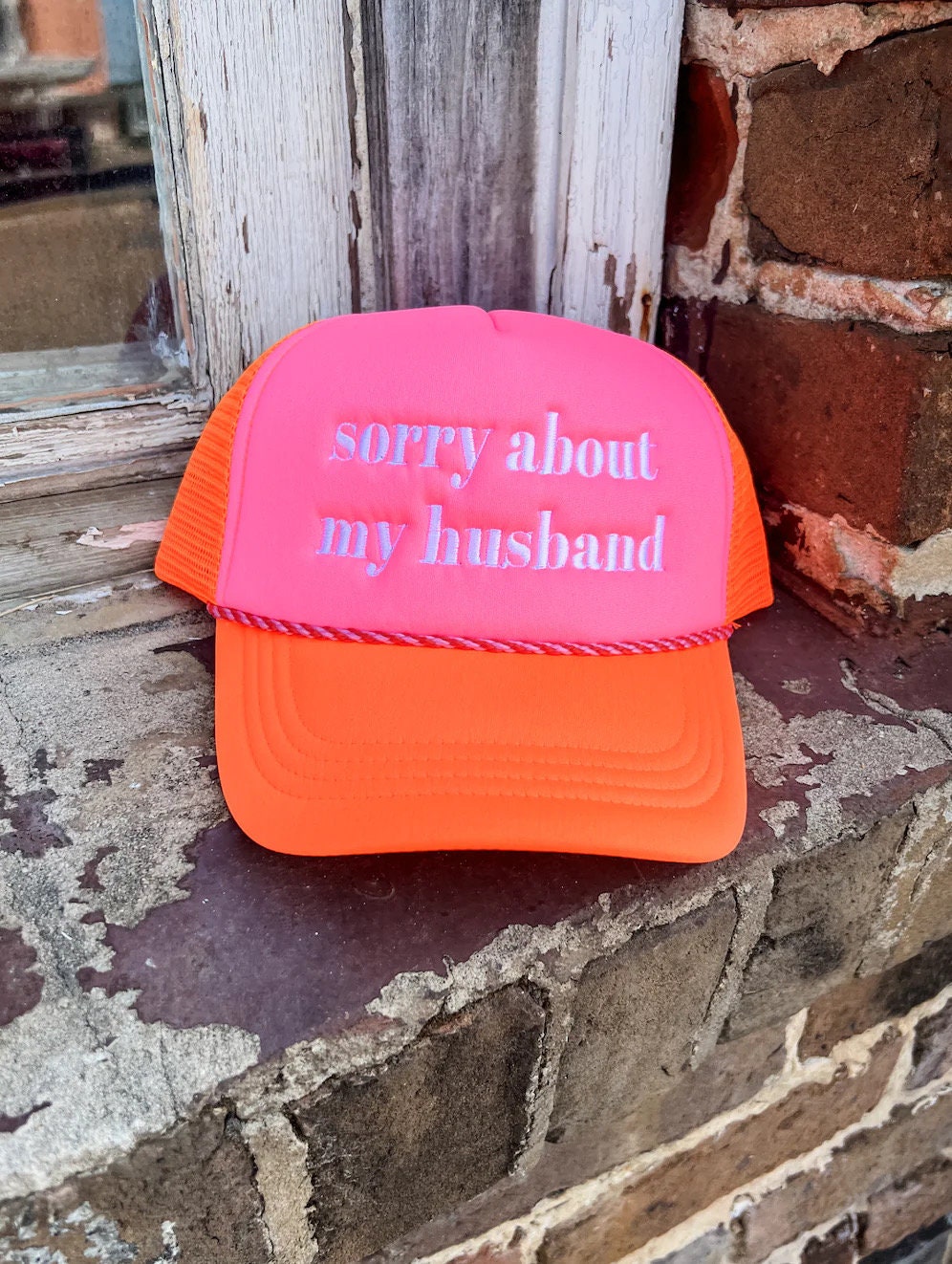 Sorry About My Husband Trucker Hat, Women’s Trucker Hat, Foam Trucker Hat