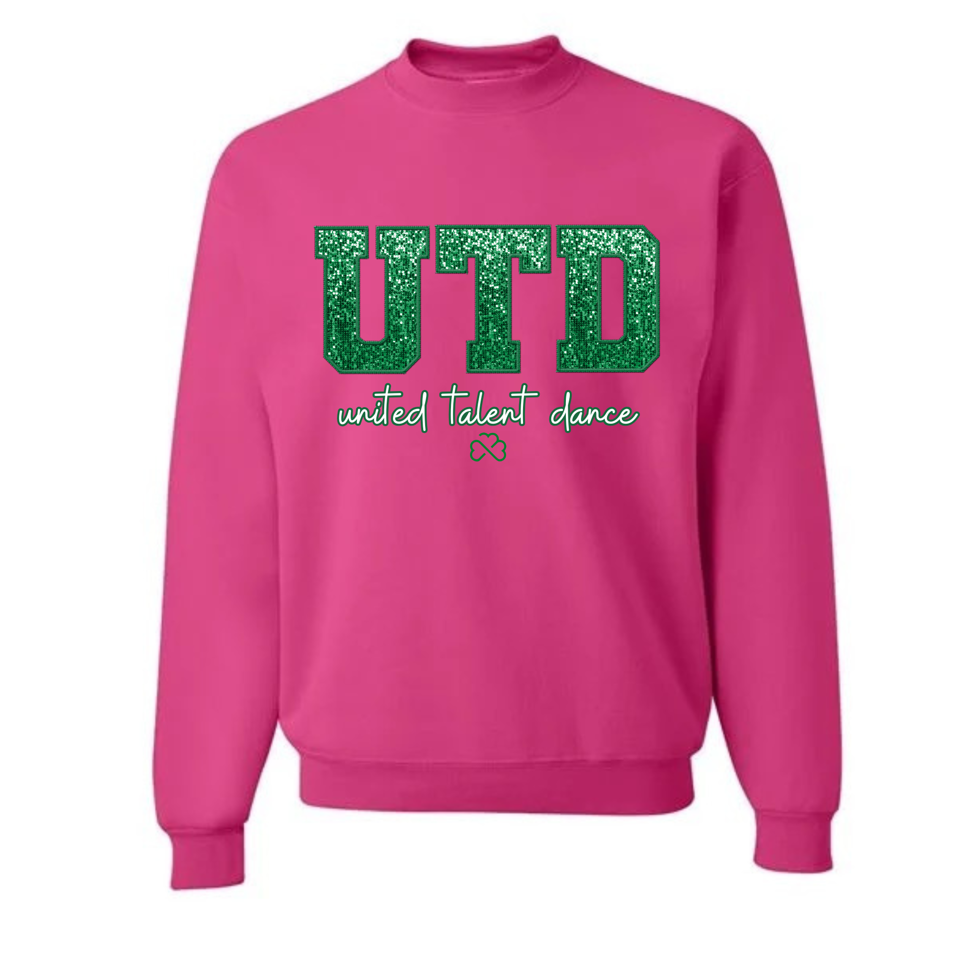 UTD Faux Embroidered Glitter Sweatshirt