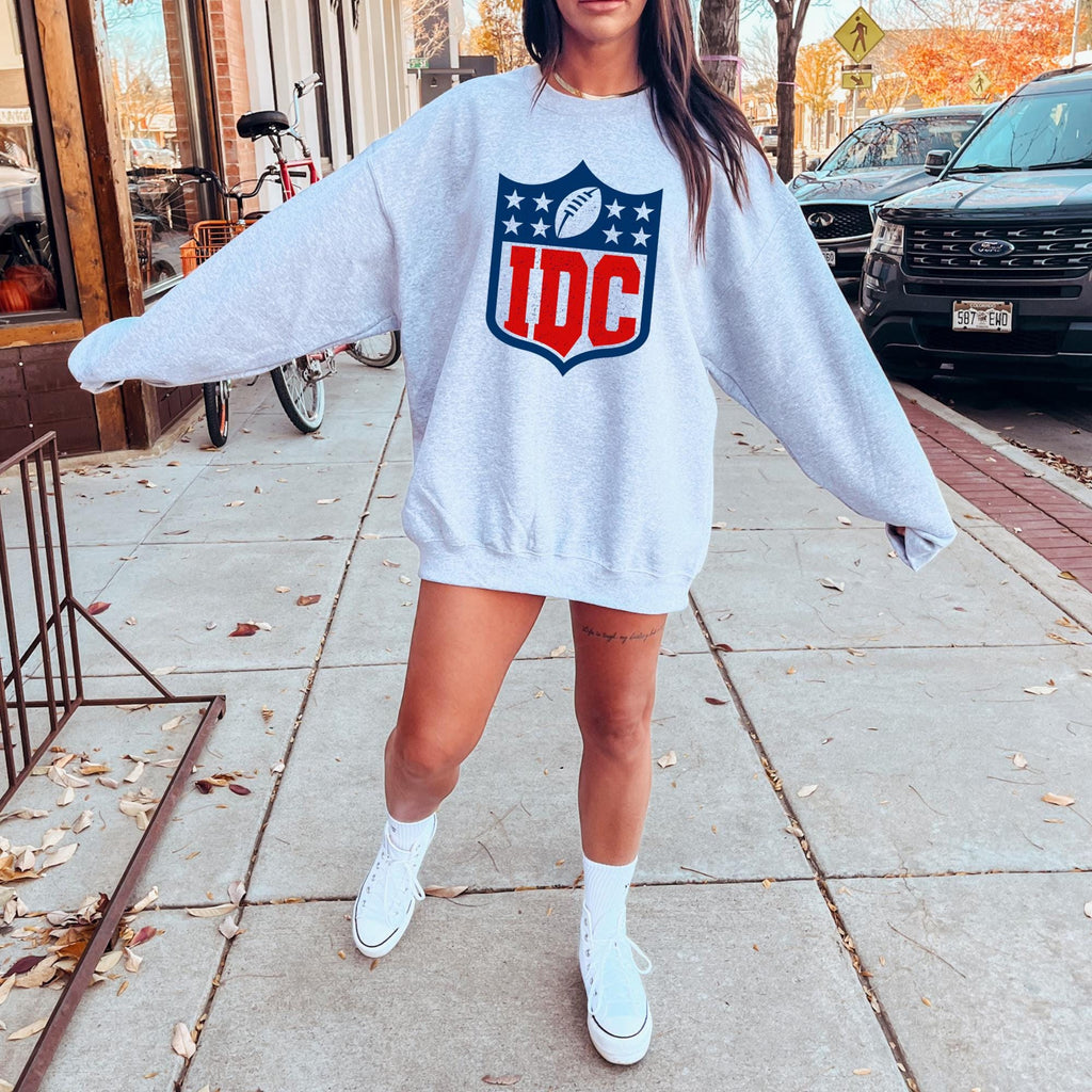 IDC Football Cozy Crew Sweatshirt, NFL, Football Season, Fall Vibes